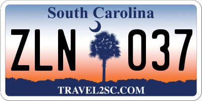 SC license plate ZLN037