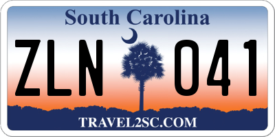 SC license plate ZLN041