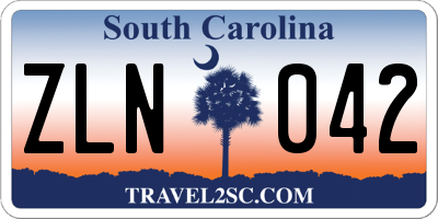 SC license plate ZLN042