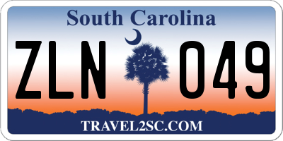 SC license plate ZLN049