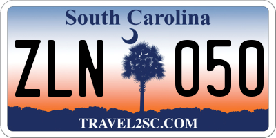 SC license plate ZLN050