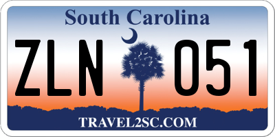 SC license plate ZLN051