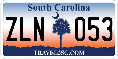 SC license plate ZLN053