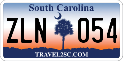 SC license plate ZLN054