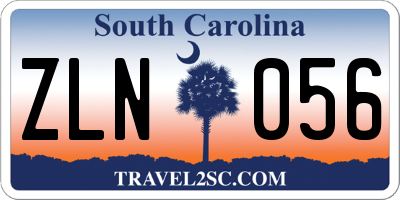 SC license plate ZLN056