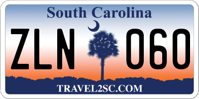 SC license plate ZLN060