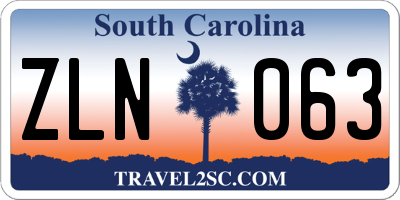 SC license plate ZLN063