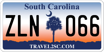 SC license plate ZLN066