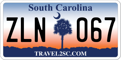 SC license plate ZLN067