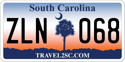 SC license plate ZLN068