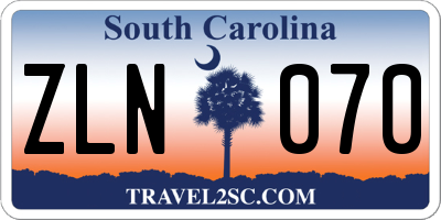 SC license plate ZLN070