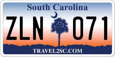 SC license plate ZLN071