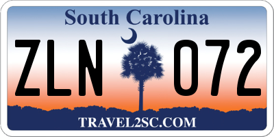 SC license plate ZLN072