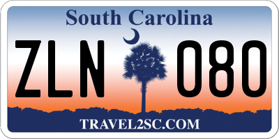 SC license plate ZLN080