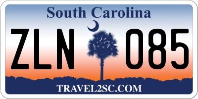 SC license plate ZLN085