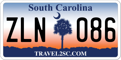SC license plate ZLN086