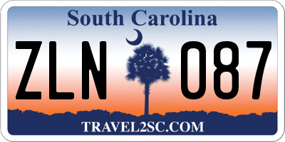 SC license plate ZLN087