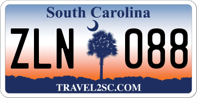 SC license plate ZLN088