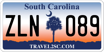 SC license plate ZLN089