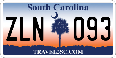 SC license plate ZLN093