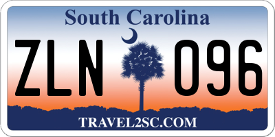 SC license plate ZLN096
