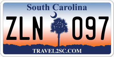 SC license plate ZLN097