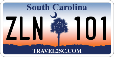 SC license plate ZLN101