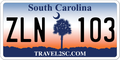 SC license plate ZLN103