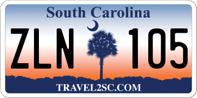 SC license plate ZLN105