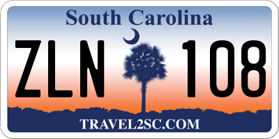 SC license plate ZLN108