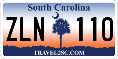SC license plate ZLN110