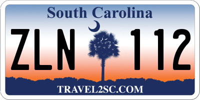 SC license plate ZLN112
