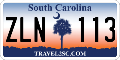 SC license plate ZLN113