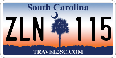SC license plate ZLN115
