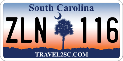 SC license plate ZLN116