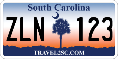 SC license plate ZLN123