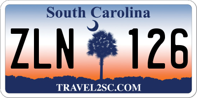 SC license plate ZLN126
