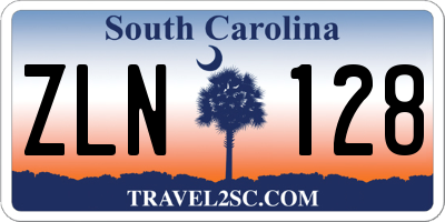 SC license plate ZLN128