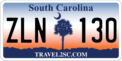 SC license plate ZLN130