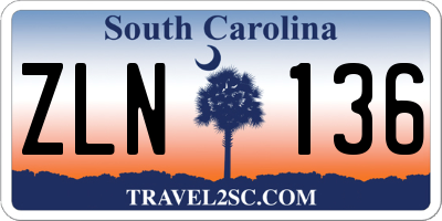 SC license plate ZLN136
