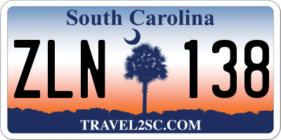 SC license plate ZLN138