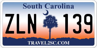 SC license plate ZLN139