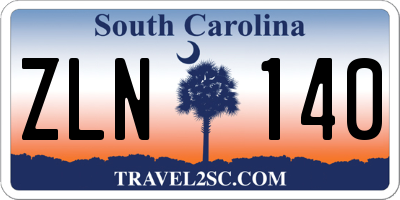 SC license plate ZLN140
