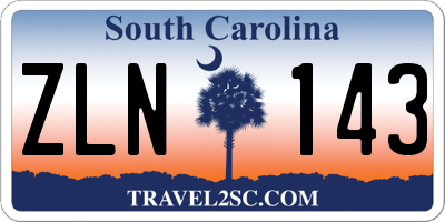 SC license plate ZLN143