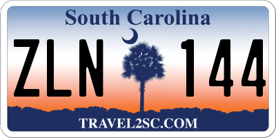 SC license plate ZLN144