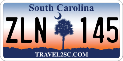 SC license plate ZLN145