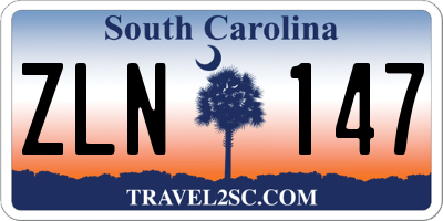 SC license plate ZLN147
