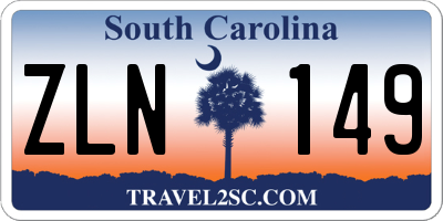 SC license plate ZLN149
