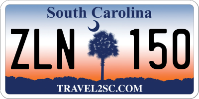 SC license plate ZLN150