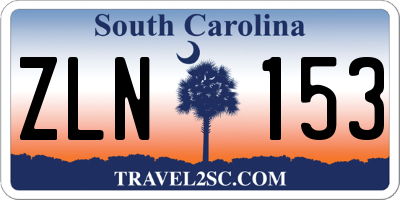 SC license plate ZLN153
